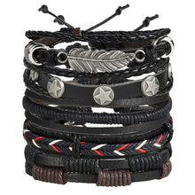 Load image into Gallery viewer, Leaf Feather Multilayer Leather Bracelet