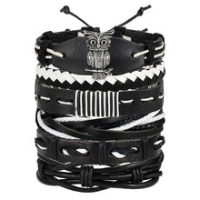 Load image into Gallery viewer, Leaf Feather Multilayer Leather Bracelet