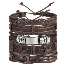 Load image into Gallery viewer, Leaf Feather Multilayer Leather Bracelet