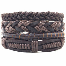 Load image into Gallery viewer, Wood Beads Charm Handmade Leather Bracelets Jewelry Accessories