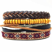 Load image into Gallery viewer, Wood Beads Charm Handmade Leather Bracelets Jewelry Accessories