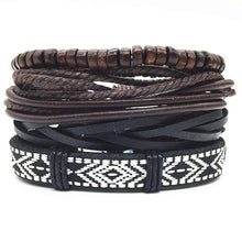 Load image into Gallery viewer, Wood Beads Charm Handmade Leather Bracelets Jewelry Accessories