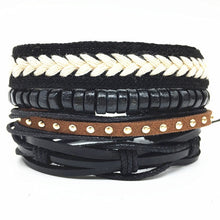Load image into Gallery viewer, Wood Beads Charm Handmade Leather Bracelets Jewelry Accessories