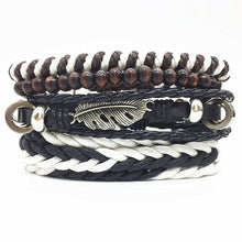 Load image into Gallery viewer, Wood Beads Charm Handmade Leather Bracelets Jewelry Accessories