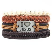 Load image into Gallery viewer, Wood Beads Charm Handmade Leather Bracelets Jewelry Accessories