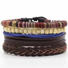 Load image into Gallery viewer, Wood Beads Charm Handmade Leather Bracelets Jewelry Accessories
