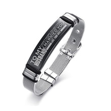Load image into Gallery viewer, Personalized Bangle Men's Slide Mesh Bracelet Silver