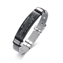 Load image into Gallery viewer, Personalized Bangle Men's Slide Mesh Bracelet Silver