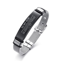 Load image into Gallery viewer, Personalized Bangle Men's Slide Mesh Bracelet Silver