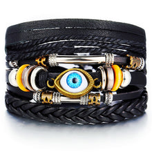 Load image into Gallery viewer, Leaf Feather Multilayer Leather Bracelet